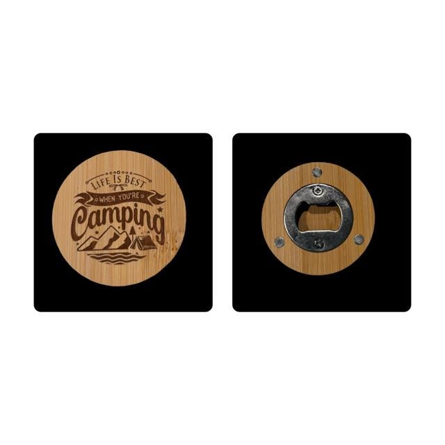 Personalized Wood Magnetic Bottle Opener | Custom Engraved Party Favor| Corporate Logo | Wholesale Pricing