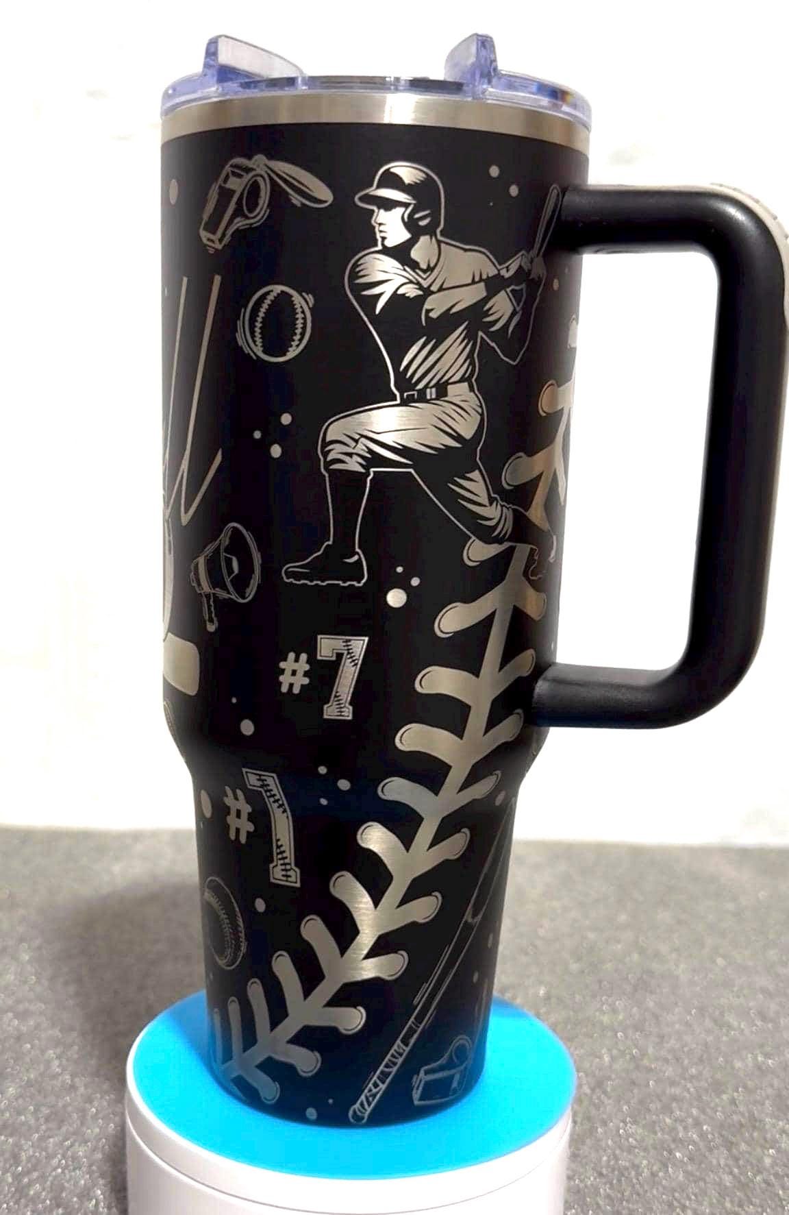 Baseball Dad Tumbler | Full Wrap 40 Oz Laser Engraved Cup | Baseball Dad Gift | Game Day Tumbler | Baseball Father