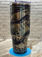 Electric Guitar Engraved Tumbler 30 or 40oz | Guitar Player Gift | Rock Music Gift | Guitarist Gift | Full Wrap Music Tumbler