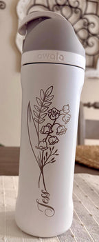 Birth Flower Owala Free Sip | 24 or 32 oz Insulated Tumbler | Custom Drinkware