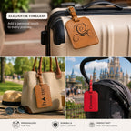 Magical Theme Park Personalized Bag Tag | Vegan Leather | Stroller Tag | Castle, Character, Carriage