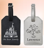 Magical Theme Park Personalized Bag Tag | Vegan Leather | Stroller Tag | Castle, Character, Carriage