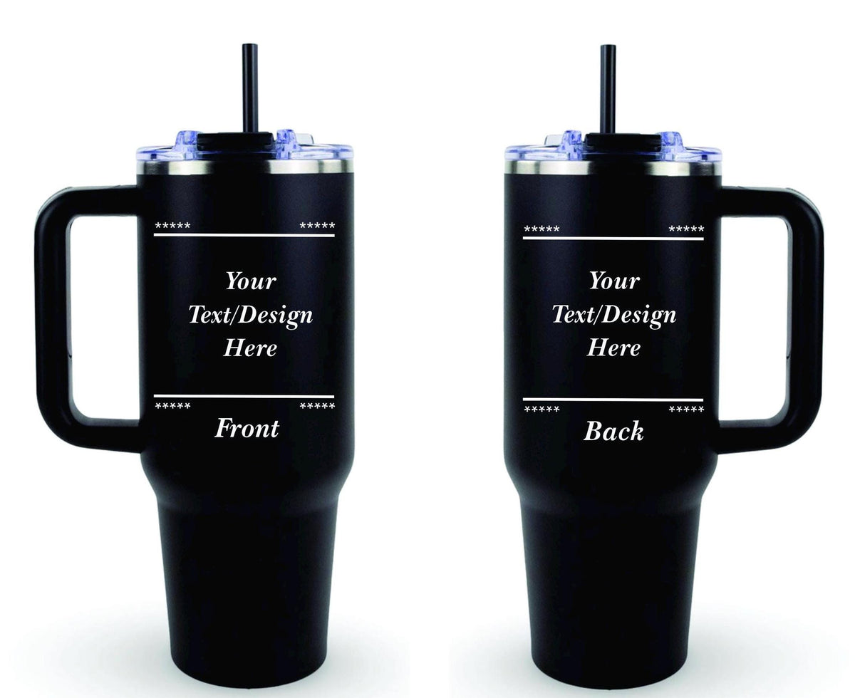Custom Engraved Tumbler 40oz | Personalized Tumbler with Logo or Text | Custom Logo Tumbler | Engraved Business Cup | Personalized Gift