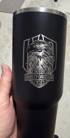 Custom Engraved Tumbler 40oz | Personalized Tumbler with Logo or Text | Custom Logo Tumbler | Engraved Business Cup | Personalized Gift