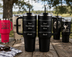 Custom Engraved Tumbler 40oz | Personalized Tumbler with Logo or Text | Custom Logo Tumbler | Engraved Business Cup | Personalized Gift