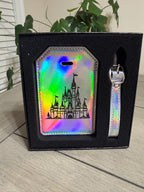 Magical Theme Park Personalized Bag Tag | Vegan Leather | Stroller Tag | Castle, Character, Carriage