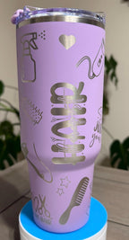 Hair Stylist Tumbler 32 or 40oz | Engraved Hairdresser Owala | Salon Owner Gift | Cosmetologist Cup | Full Wrap Hair Salon