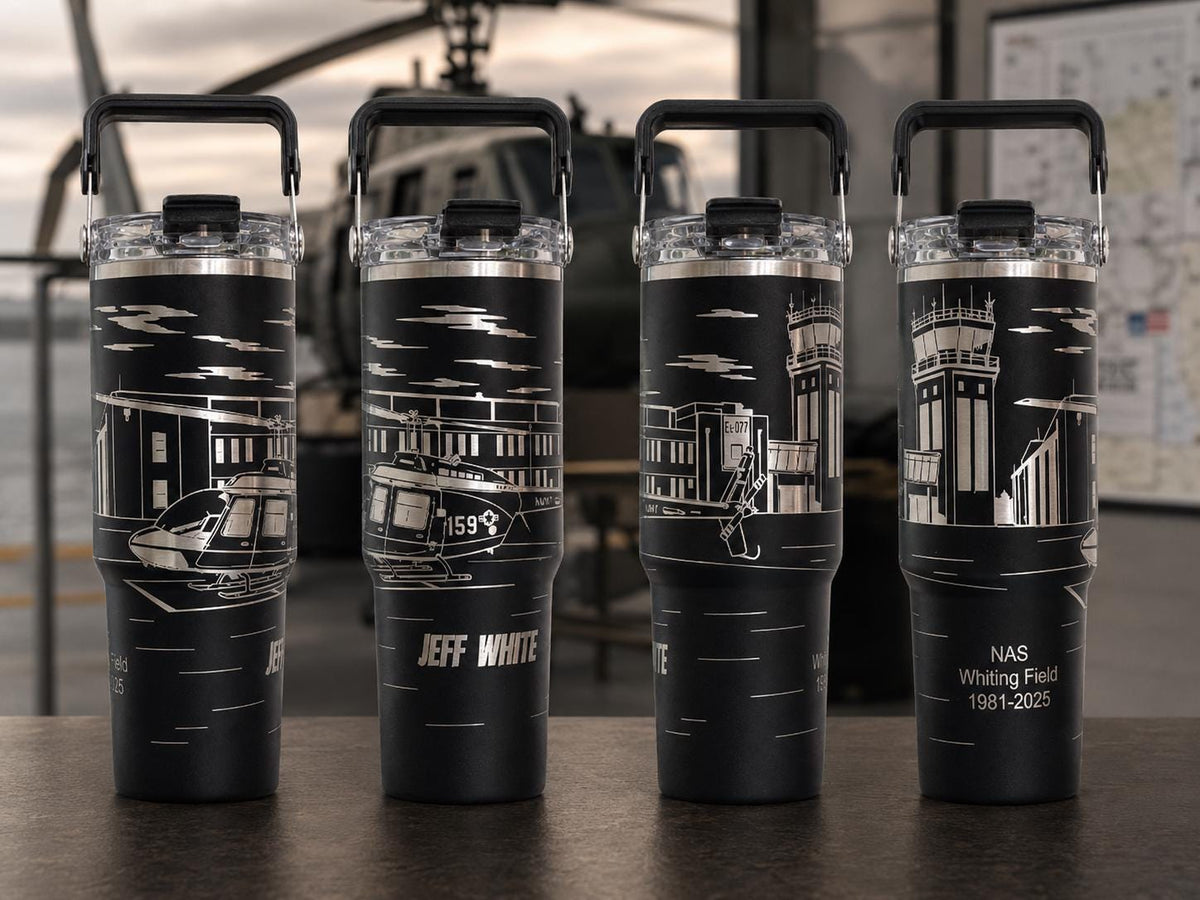 Helicopter Aircrew Laser Engraved Tumbler | 30 or 40 Oz Military, Pilot, Retirement Gift