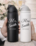 Set of 2 Wedding Couple Owala Free Sip | 24 or 32 oz Insulated Tumbler | Bride and Groom | Custom Combinations | Wedding Gift
