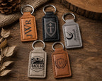 Personalized Monogram Leather Keychain | Create Your Own