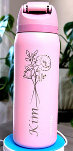 Birth Flower Owala Free Sip | 24 or 32 oz Insulated Tumbler | Custom Drinkware