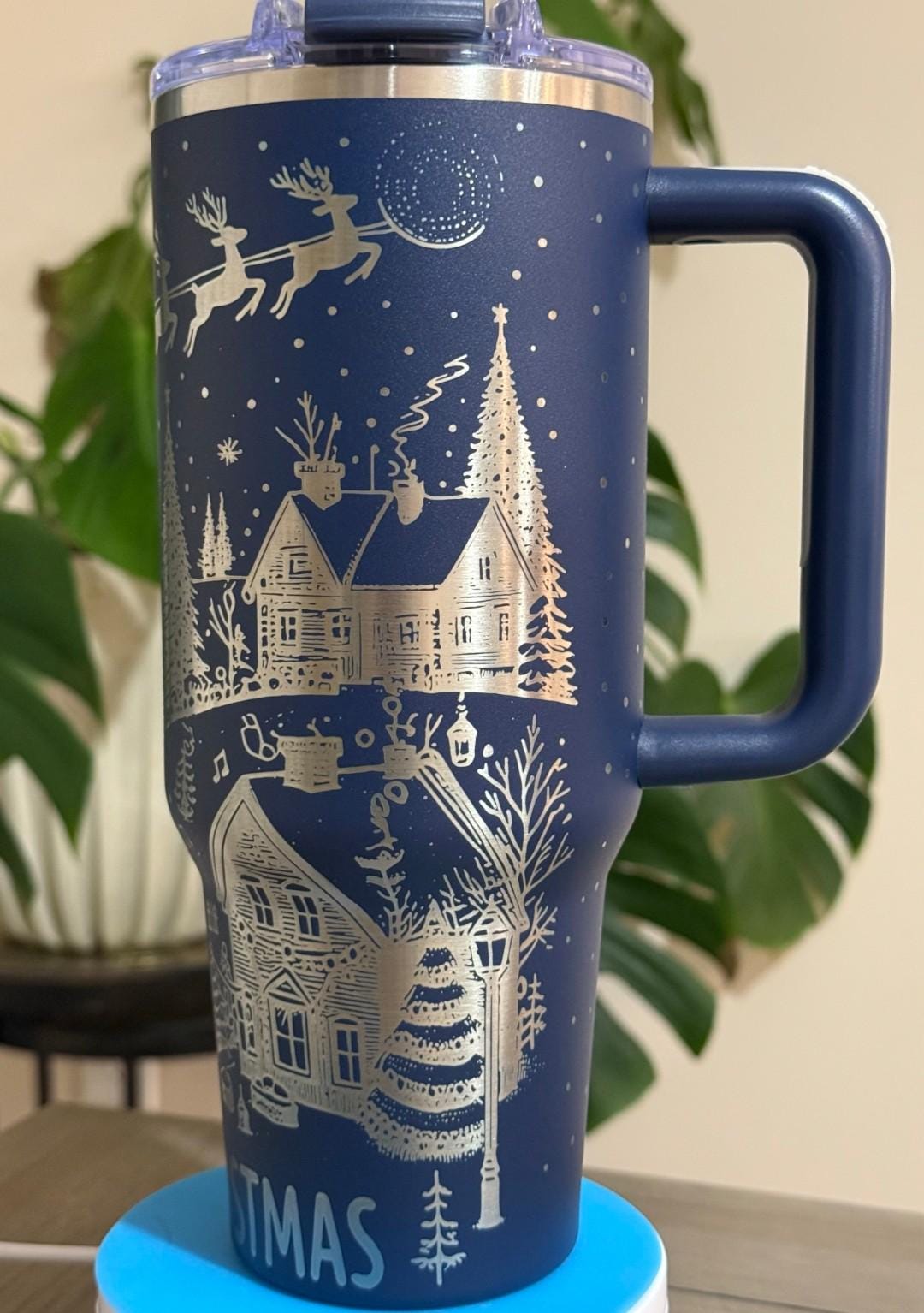 Christmas Eve Village Tumbler | Full Wrap Laser Engraved | 40 oz Hogg or 32 oz Owala