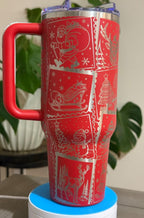 Christmas Stamp Tumbler | Full Wrap Laser Engraved | 40 oz Hogg or 32 oz Owala