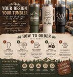 Custom Engraved Tumbler 40oz | Personalized Tumbler with Logo or Text | Custom Logo Tumbler | Engraved Business Cup | Personalized Gift