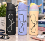 Personalized Nurse Owala Water Bottle | Custom Name Nurse Gift | Engraved Stethoscope Owala | RN Gift | Nursing Graduation | 24oz or 32oz