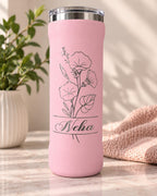 Birth Flower Owala Free Sip | 24, 32 or 40 oz Insulated Tumbler | Custom Drinkware