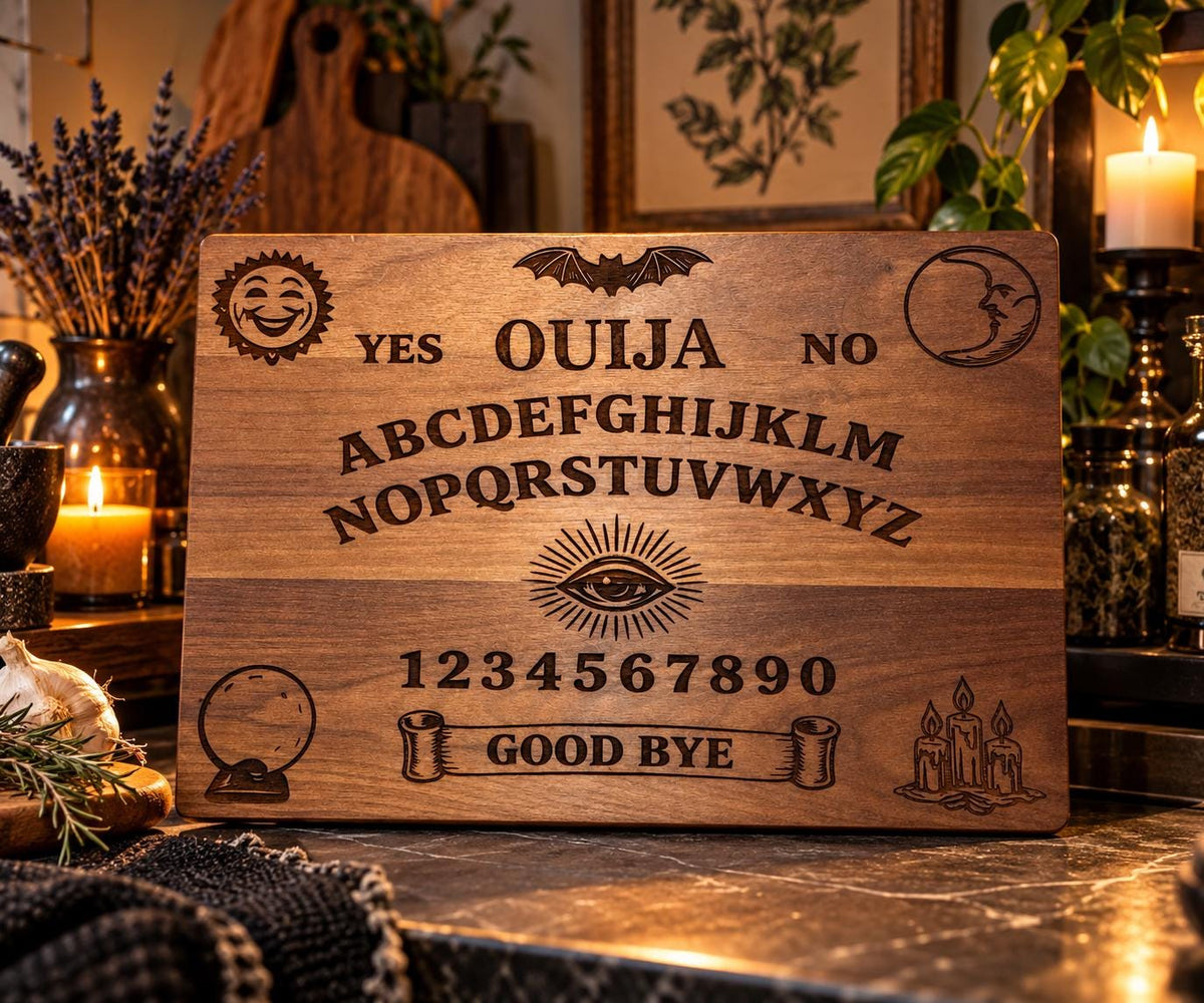 Spirit Board Cutting Board | Witchy Engraved Charcuterie Board | Talking Board Kitchen Decor | Gothic Housewarming Gift | Occult Gift