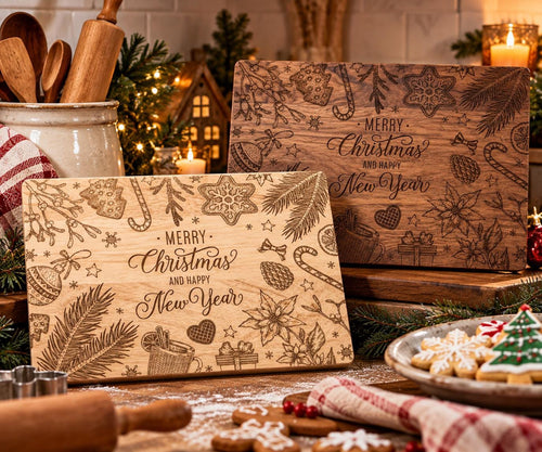 Christmas Cutting Board | Engraved Holiday Charcuterie Board | Merry Christmas Serving Board | Christmas Kitchen Decor | Hostess Gift