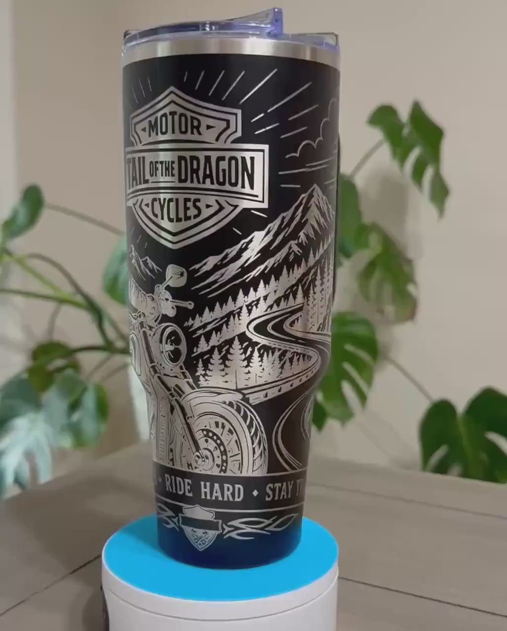 Tail of the Dragon Tumbler 32 or 40oz | Dragon Motorcycle Ride Gift | Biker Owala | Mountain Road Gift | Full Wrap Engraved Tumbler